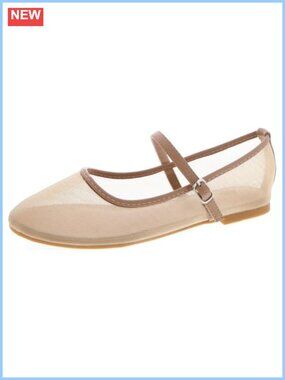 Women's Mesh Ballet Flats Mary Jane Ballerina Fishnet Flat Shoes